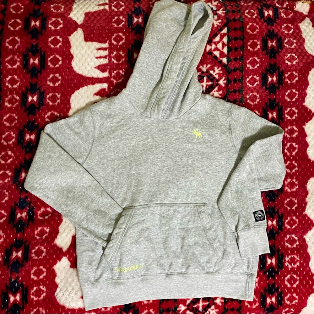 Girls Gray and Green Abercrombie Hoodie